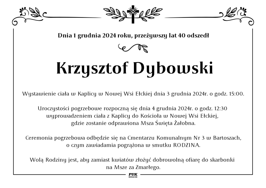 Krzysztof Dybowski - nekrolog